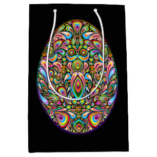 Easter Egg Psychedelic Design Kids Organic T-Shirt Medium Gift Bag