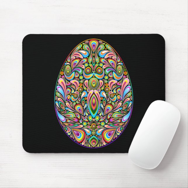 Easter Egg Psychedelic Design Kids Organic T-Shirt Mouse Pad (With Mouse)