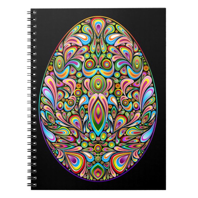 Easter Egg Psychedelic Design Kids Organic T-Shirt Notebook (Front)