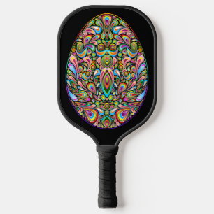 Easter Egg Psychedelic Design Kids Organic T-Shirt Pickleball Paddle
