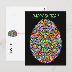 Easter Egg Psychedelic Design Kids Organic T-Shirt Postcard