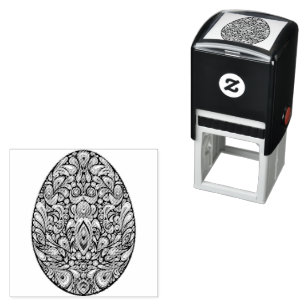 Easter Egg Psychedelic Design Kids Organic T-Shirt Self-inking Stamp