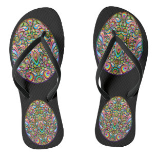 Easter Egg Psychedelic Design Kids Organic T-Shirt Thongs