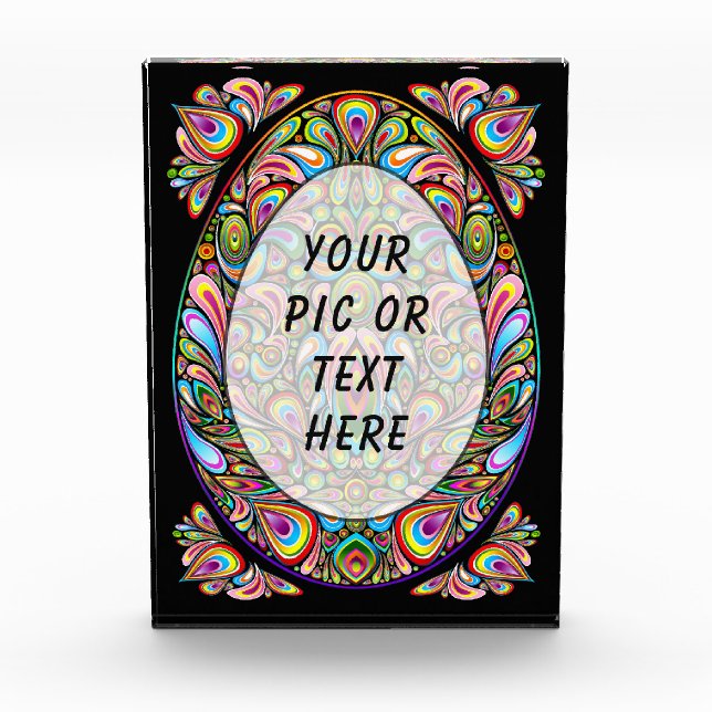 Easter Egg Psychedelic Design Photo Block (Front)