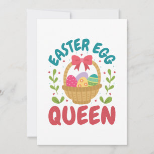 Easter Egg Queen Women Girls Holiday Card