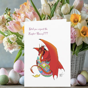 Easter Egg Red Dragon Holiday Card