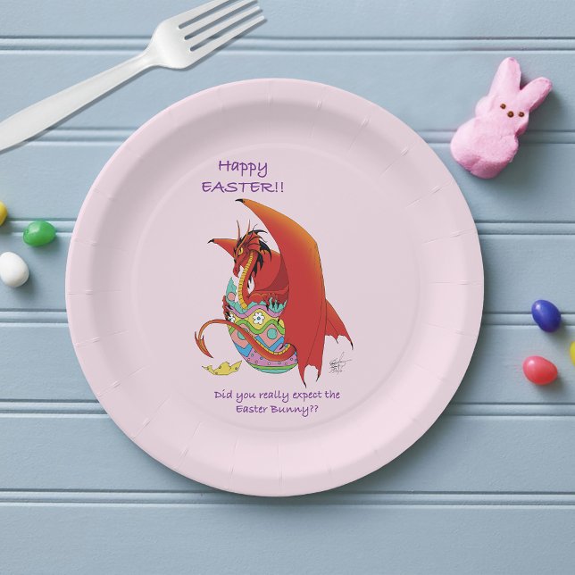 Easter Egg Red Dragon Paper Plate (Creator Uploaded)