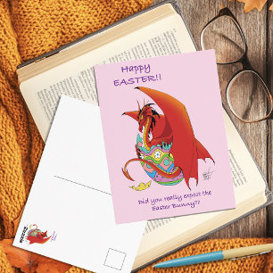 Easter Egg Red Dragon Postcard