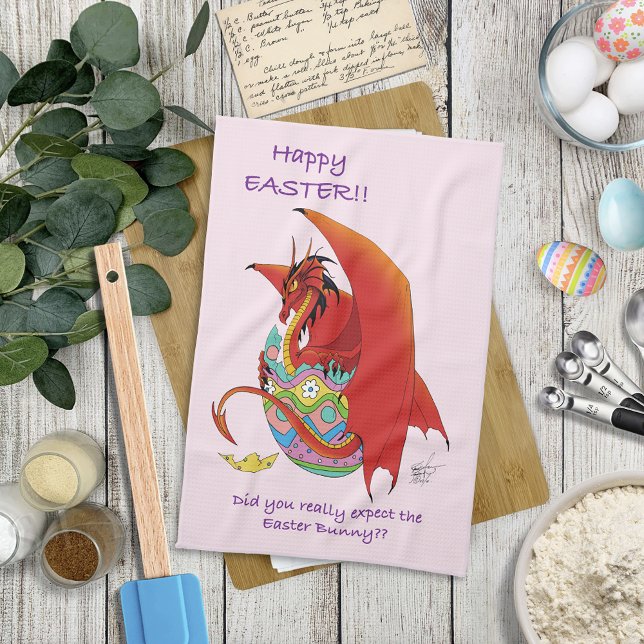 Easter Egg Red Dragon Tea Towel (Creator Uploaded)