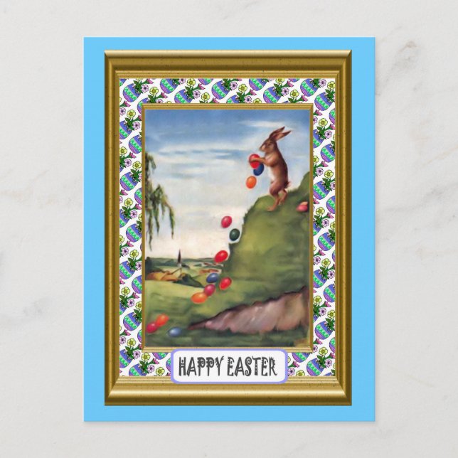 Easter - Egg rolling Holiday Postcard (Front)