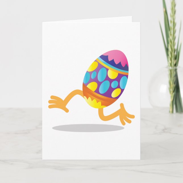easter egg running holiday card (Front)