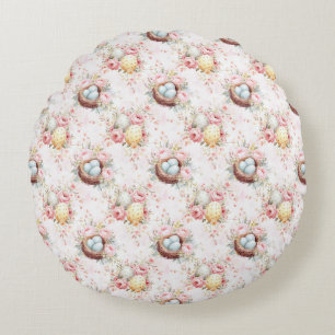 Easter Egg Seamless Fabric – Pastel Cute Round Cushion