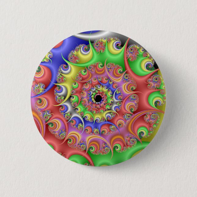 Easter Egg Spiral Fractal 6 Cm Round Badge (Front)
