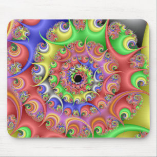 Easter Egg Spiral Fractal Mouse Pad