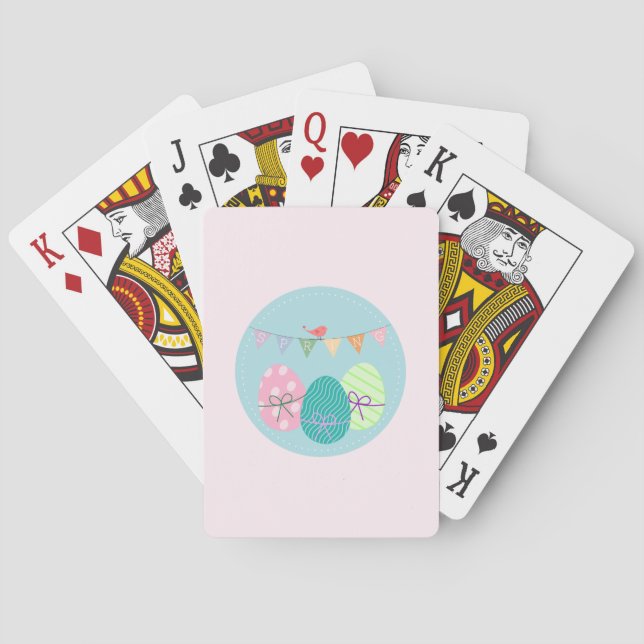 Easter Egg Springtime Lavender Blush Playing Cards (Back)