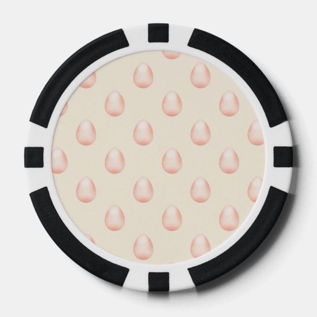 Easter Egg Style Elegant Print Pattern Poker Chips (Front)