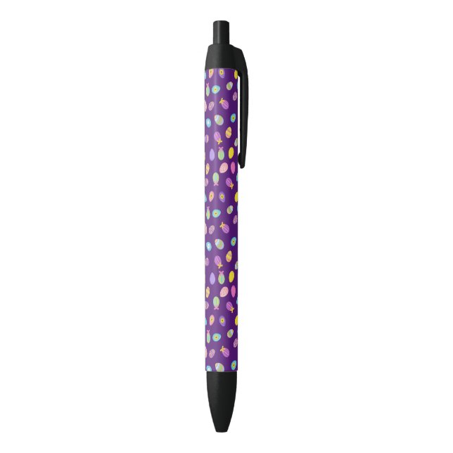 Easter Egg Style Purple Background Art Pattern Black Ink Pen (Bottom (Vertical))