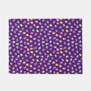 Easter Egg Style Purple Background Art Pattern Doormat