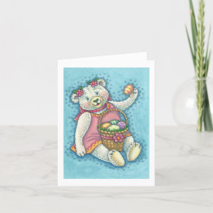 EASTER EGG TEDDY BEAR NOTE CARD Blank