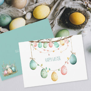 Easter Egg Tree Custom Text Holiday Card