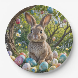 Easter Egg Tree With Bunny Paper Plate