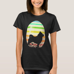 Easter Egg Vintage Style Norwegian Elkhound Dog Ea T-Shirt