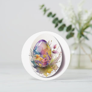 Easter egg watercolor holiday card