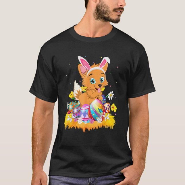 Easter Egg  Welsh Corgi Dog Easter Sunday T-Shirt (Front)