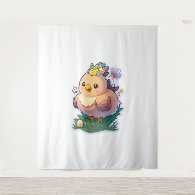 Easter Egger Chicken Cute Tapestry (Front)