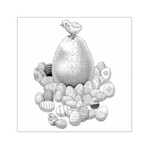 Easter Egghunt Rubber Stamp