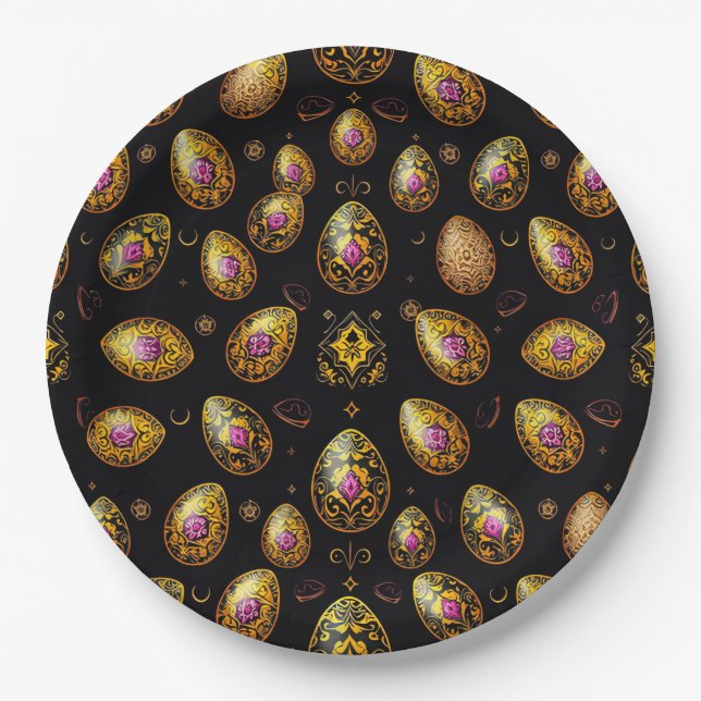 EASTER EGGS 3D ~ Decorated~  Paper Plate (Front)