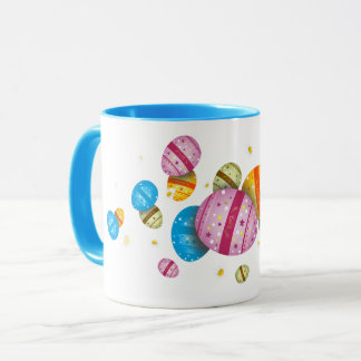 Easter eggs and daisy mug