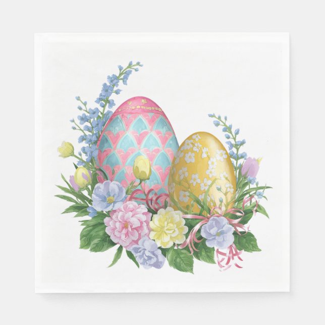 Easter Eggs and Flowers Napkin (Front)