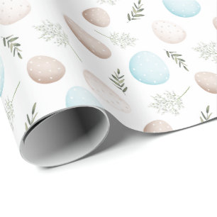 Easter Eggs and Greenery Wrapping Paper
