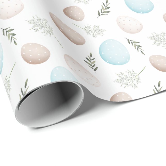 Easter Eggs and Greenery Wrapping Paper (Roll Corner)