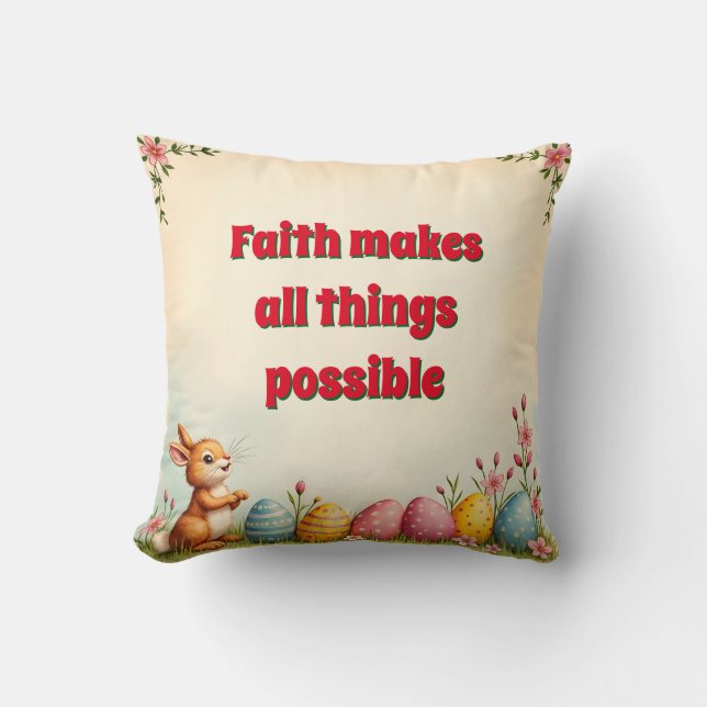 Easter Eggs And Little Rabbit Popular Collection Cushion (Front)