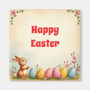 Easter Eggs And Little Rabbit Popular Collection Magnet