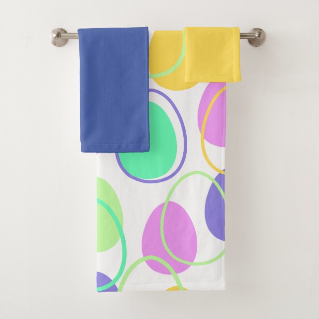 Easter Eggs and Outlines  Bath Towel Set (Insitu)