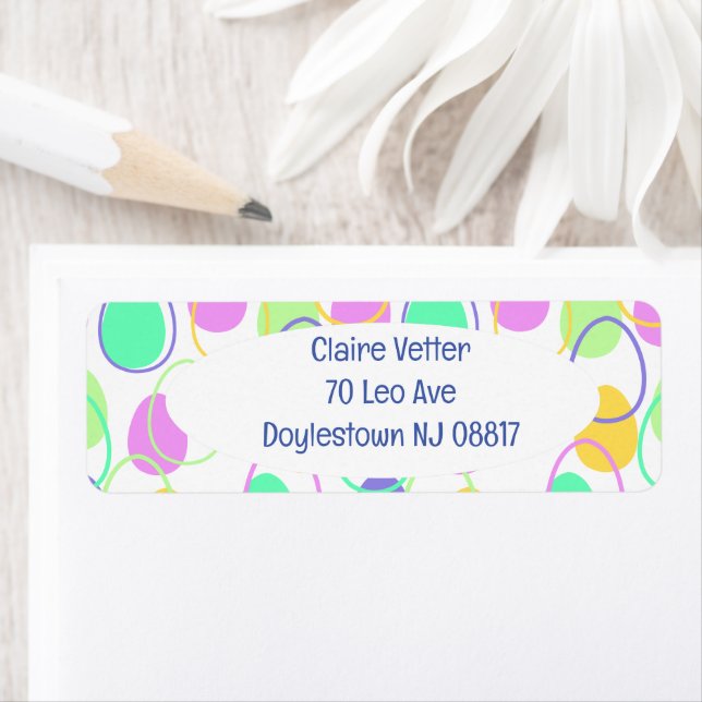 Easter Eggs and Outlines  Return Address Label (Insitu)