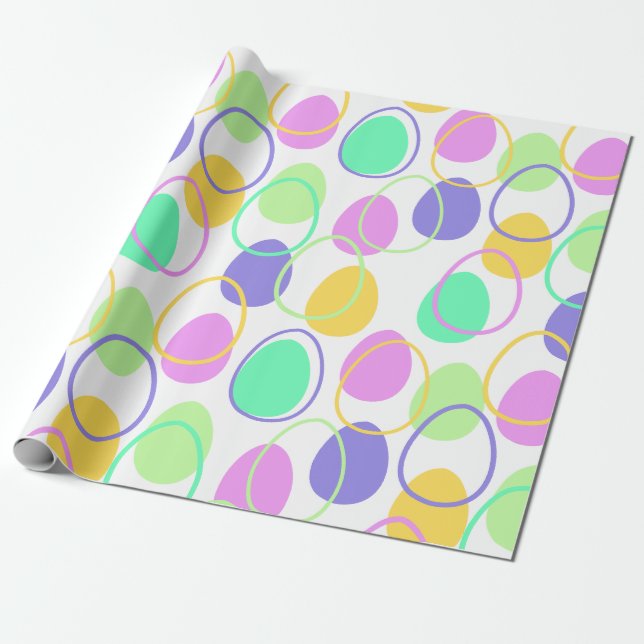 Easter Eggs and Outlines  Wrapping Paper (Unrolled)