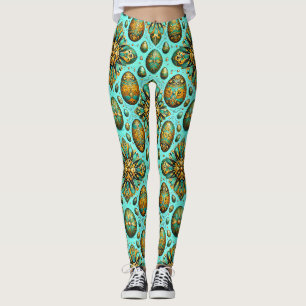 EASTER EGGS ~ Aqua Multicoloured 3D ~ Leggings