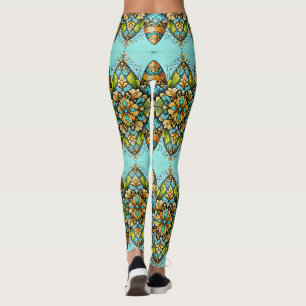 EASTER EGGS ~ Aqua Multicoloured 3D ~ Leggings