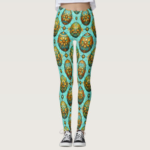 EASTER EGGS ~ Aqua Multicoloured 3D ~ Leggings