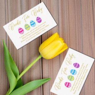 Easter Eggs Baby Shower Books For Baby Enclosure Card