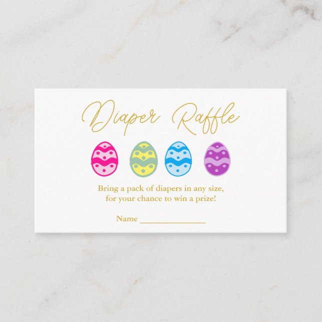 Easter Eggs Baby Shower Diaper Raffle Enclosure Card (Front)