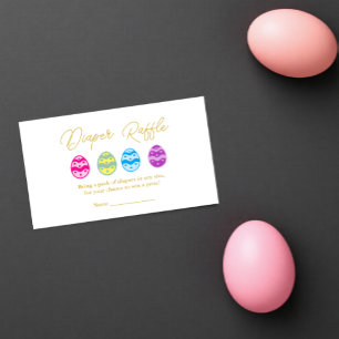 Easter Eggs Baby Shower Diaper Raffle Enclosure Card