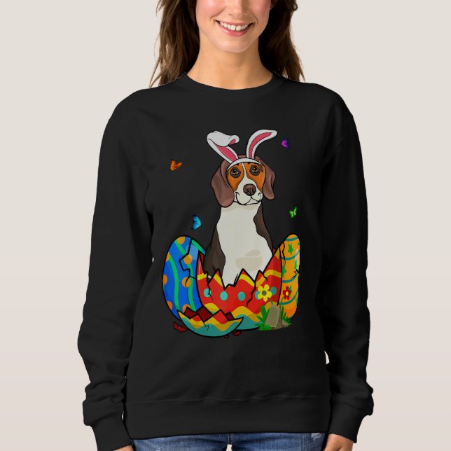 Easter Eggs Beagle Bunny Dog Dog Dad Dog Mum Sweatshirt (Front)