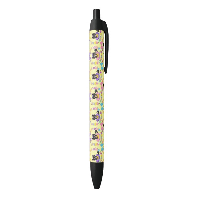 Easter Eggs Black Cat Pattern Pet Animal Lover Ink Pen (Bottom (Vertical))
