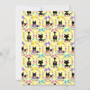 Easter Eggs Black Cat Pattern Pet Animal Lover Invitation