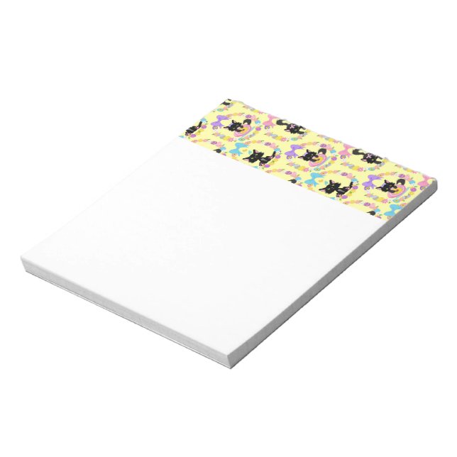 Easter Eggs Black Cat Pattern Pet Animal Lover Notepad (Rotated)